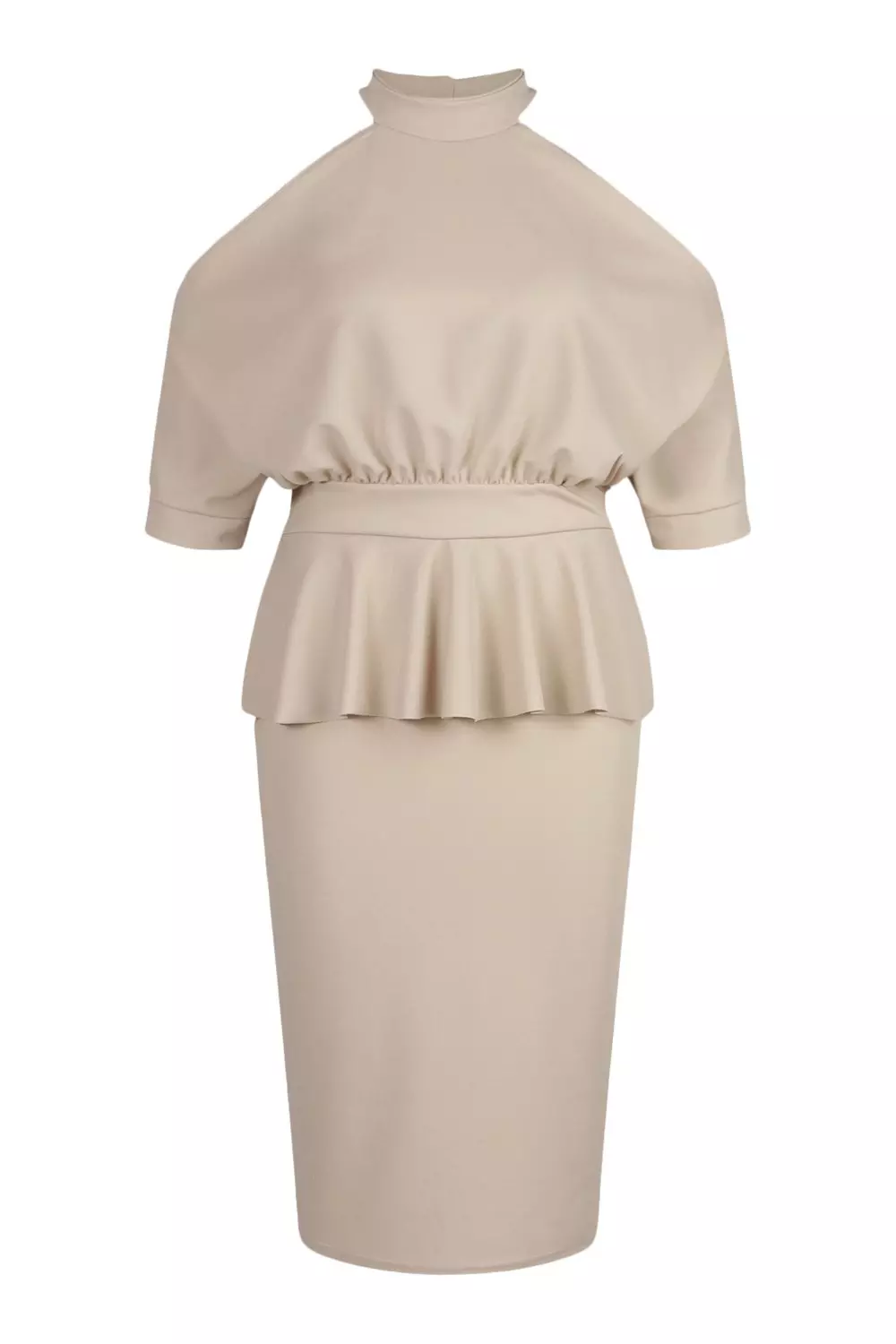 Stone Plus Open Shoulder Peplum Midi Dress alternative image