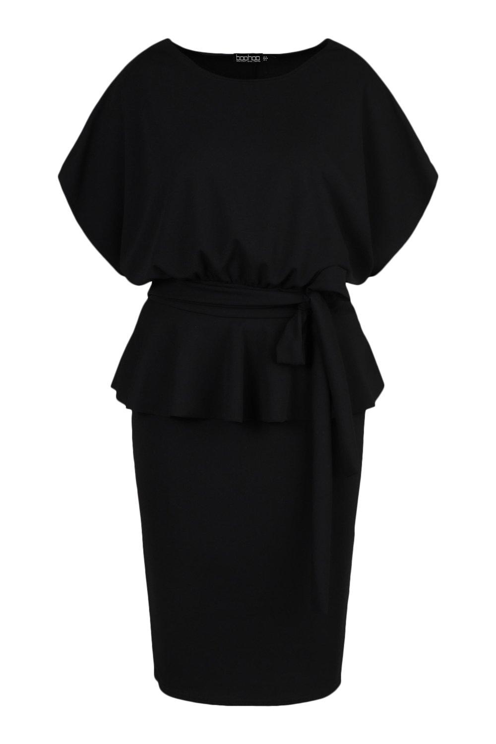 Plus Slash Neck Peplum Dress