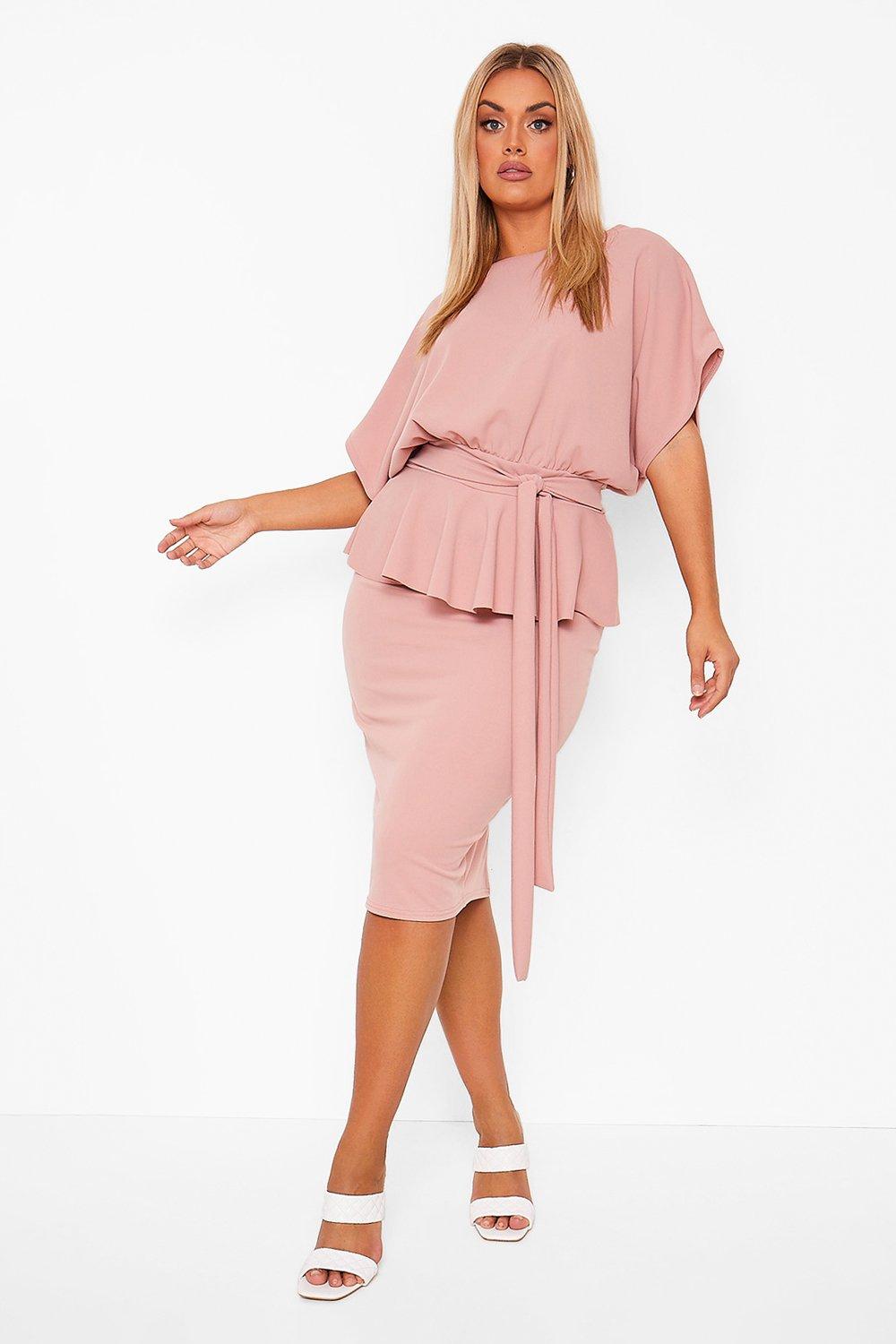 Long sleeve peplum outlet dress plus size