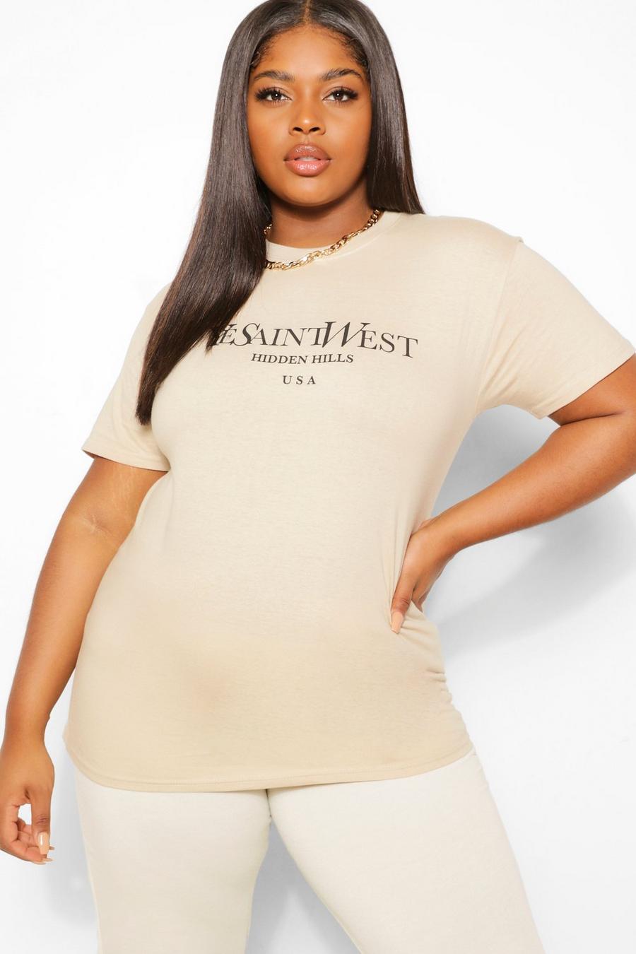 Grande taille - T-shirt "Ye Saint West", Stone image number 1