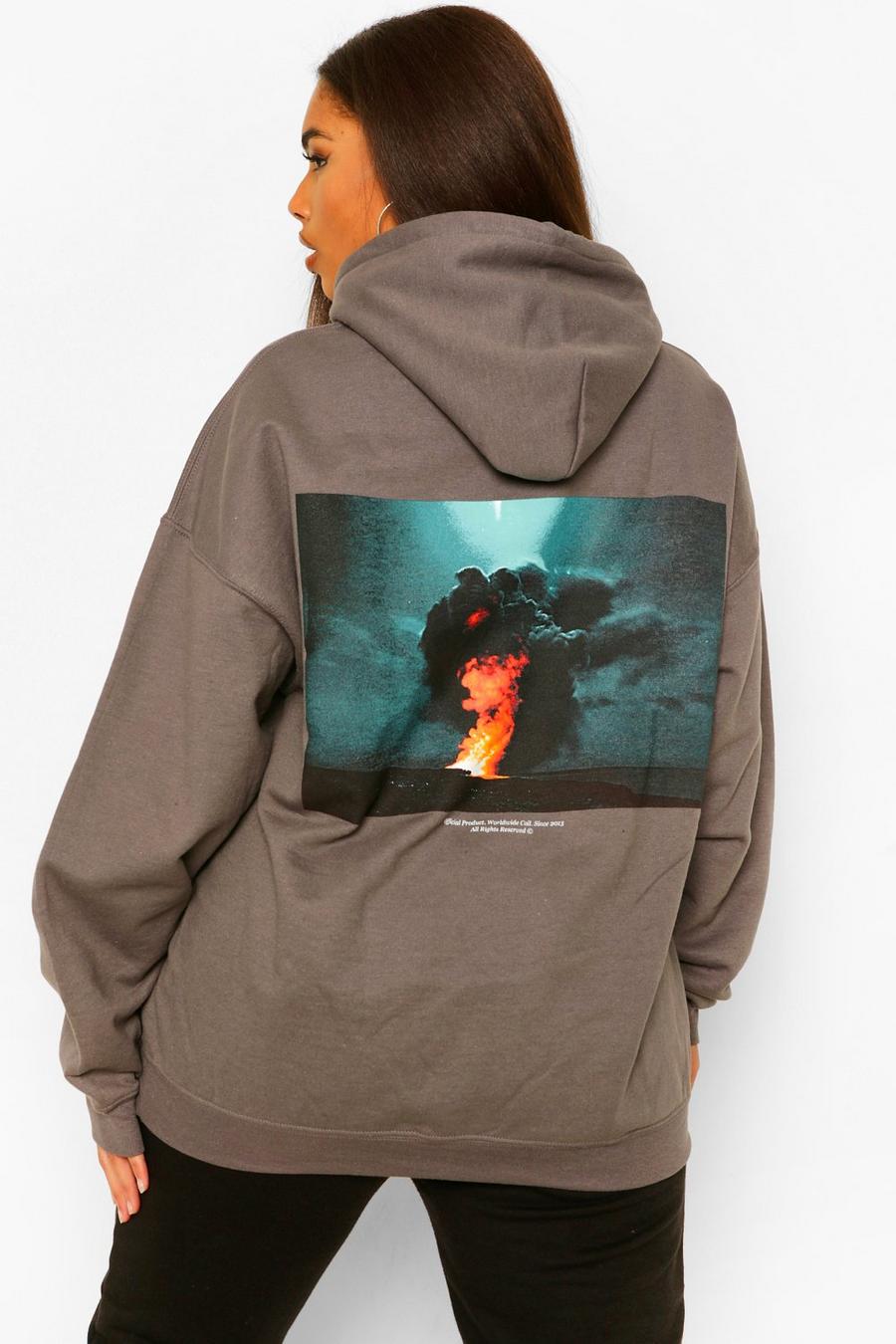 Charcoal Plus Graphic Back Print Hoodie image number 1