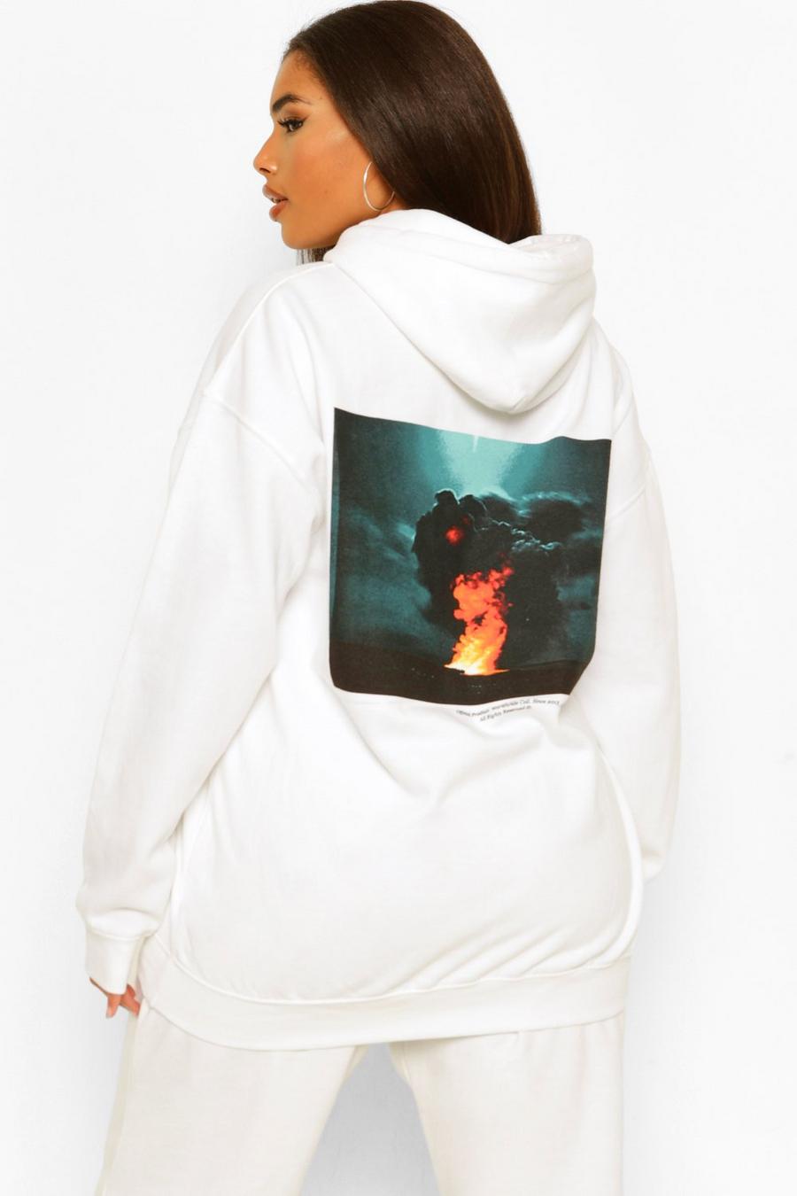 White Plus Graphic Back Print Hoodie image number 1