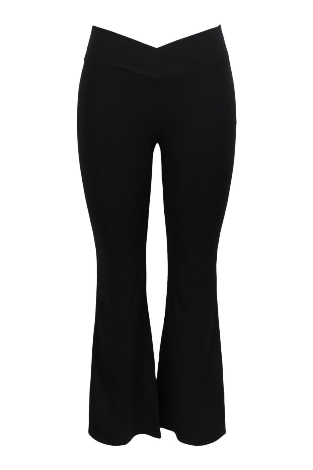 Plus Cross Waistband Flare Stretch Trouser