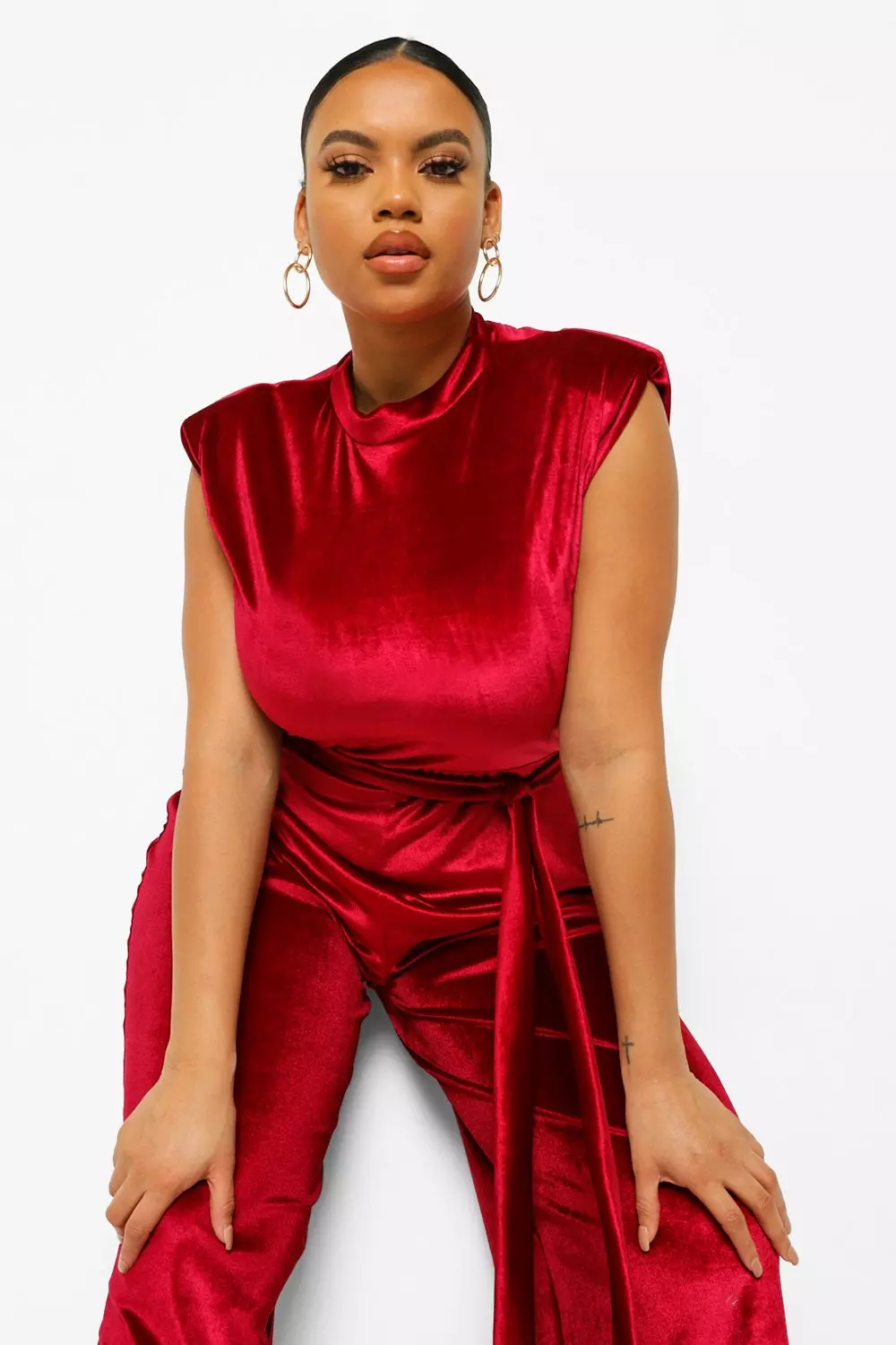 Plus 2024 velvet jumpsuit