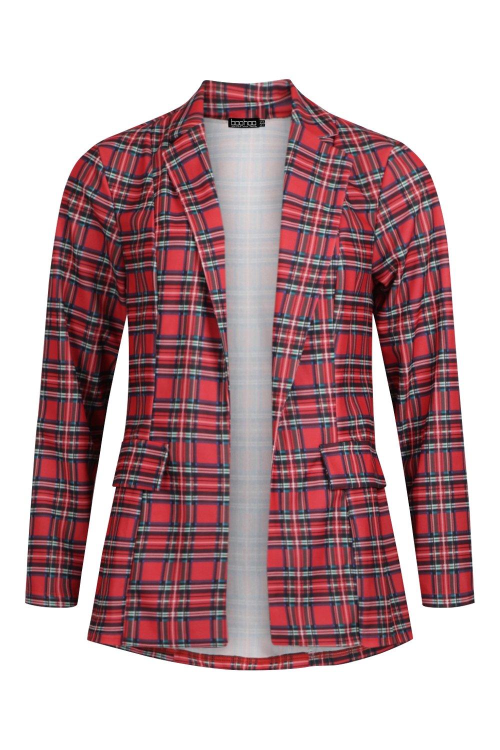 Boohoo hot sale tartan blazer