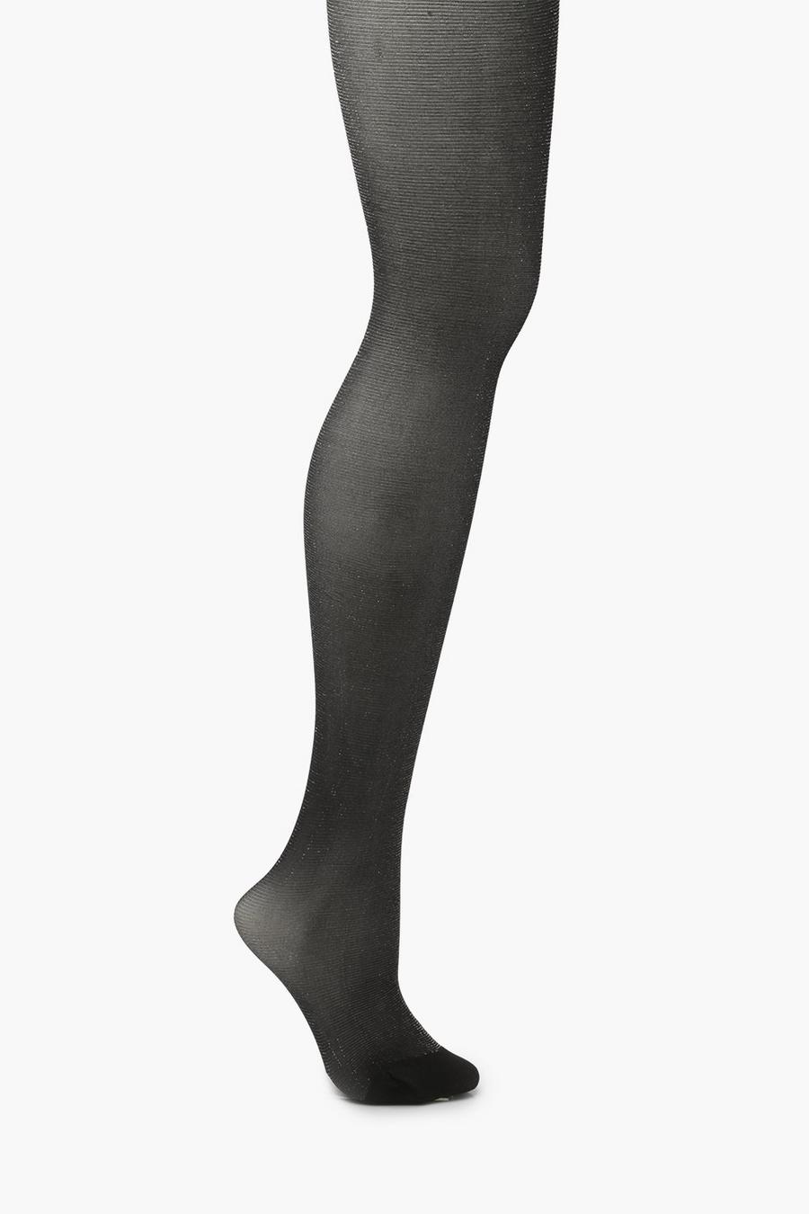 Women's Opaque Sparkle Tights - A New Day™ Black/silver 1x/2x : Target