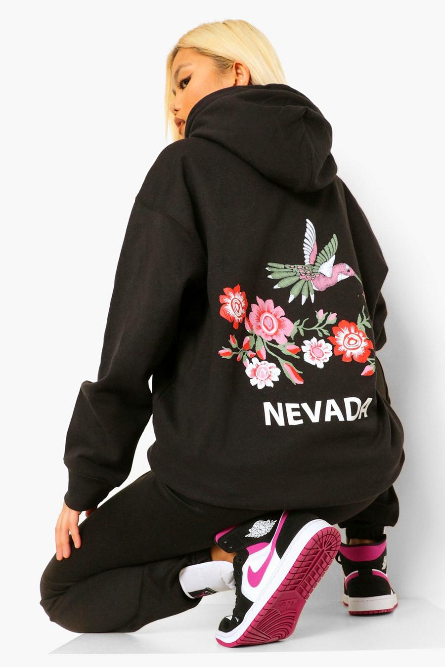Sudadera con capucha y estampado "Nevada" en la espalda Petite, Negro image number 1