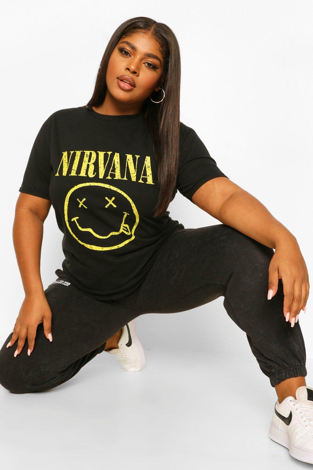Plus Nirvana Oversized T-Shirt | boohoo