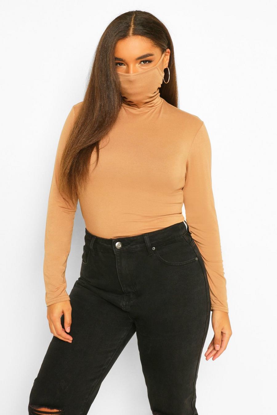 Camel Plus Long Sleeve Face Mask Top image number 1