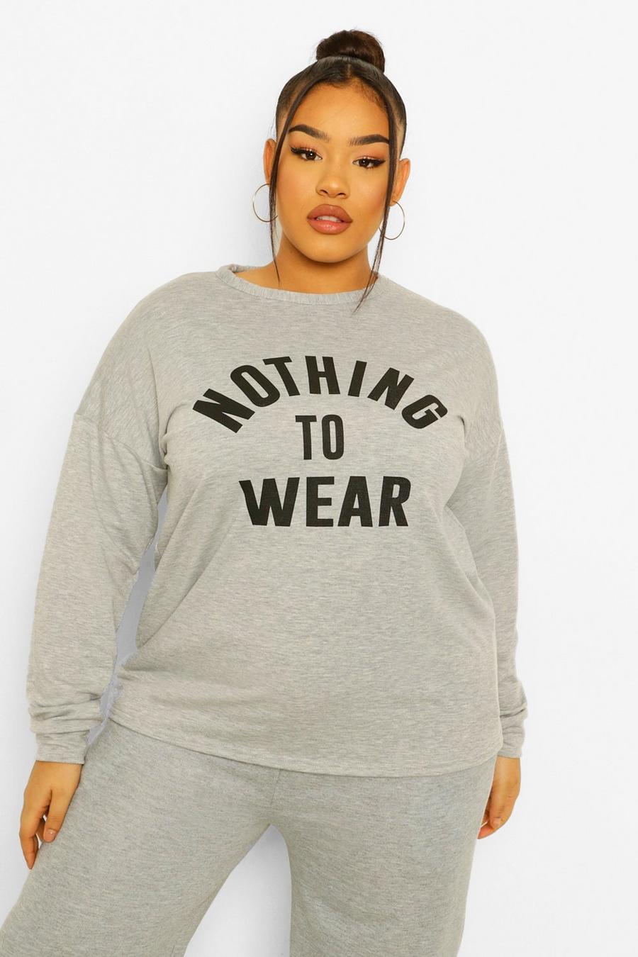 Plus Pullover in Übergröße mit Slogan „Nothing To Wear“  image number 1