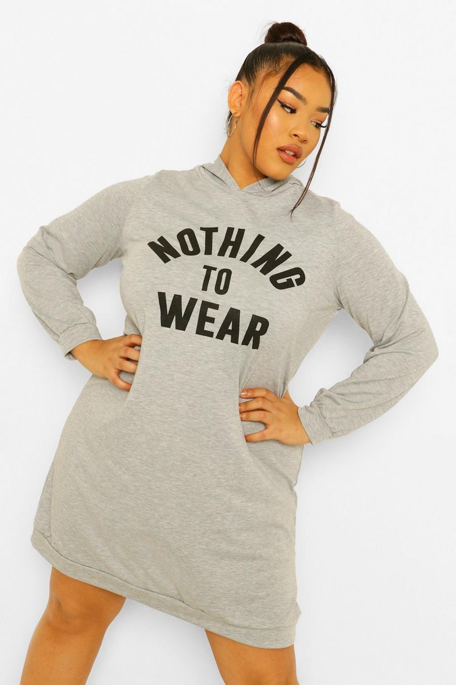 Plus Nothing To Wear Hooded Sweat Dress image number 1