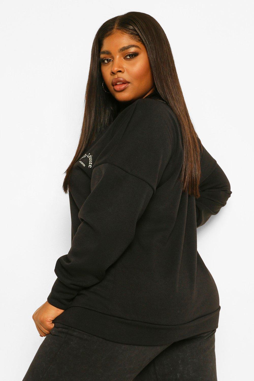 Plus Embroidered Athleisure Sweatshirt