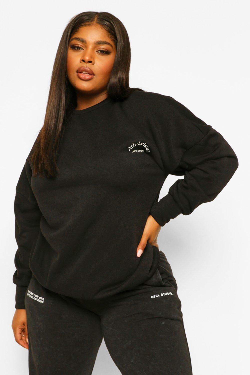 Plus Embroidered Athleisure Sweatshirt