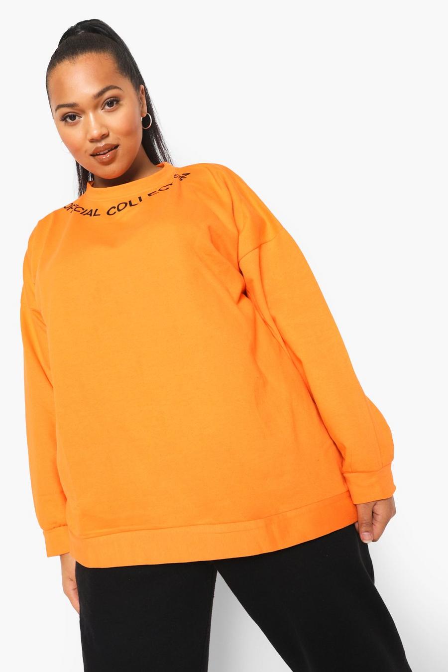 Orange Plus Official Neck Print Sweatshirt image number 1