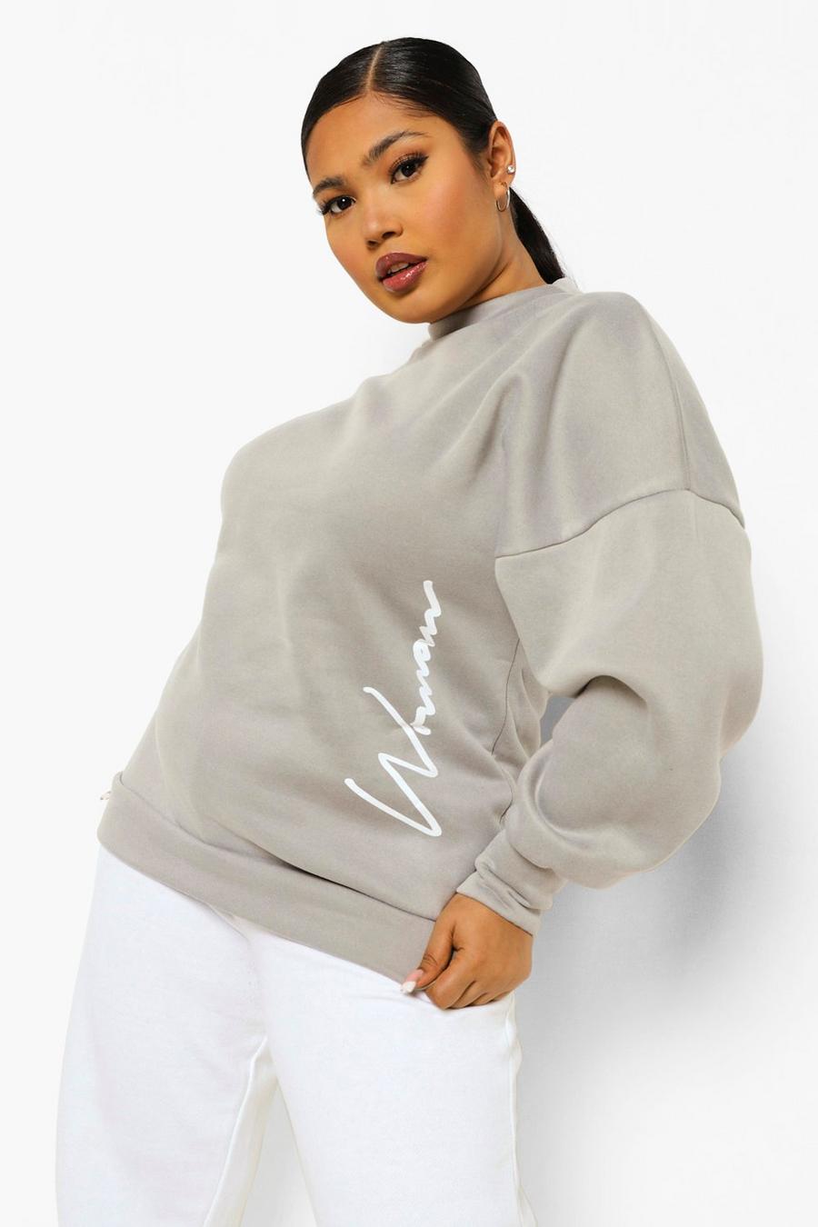 Plus Woman Sweatshirt in Übergröße mit Acid-Waschung , Schwarz image number 1