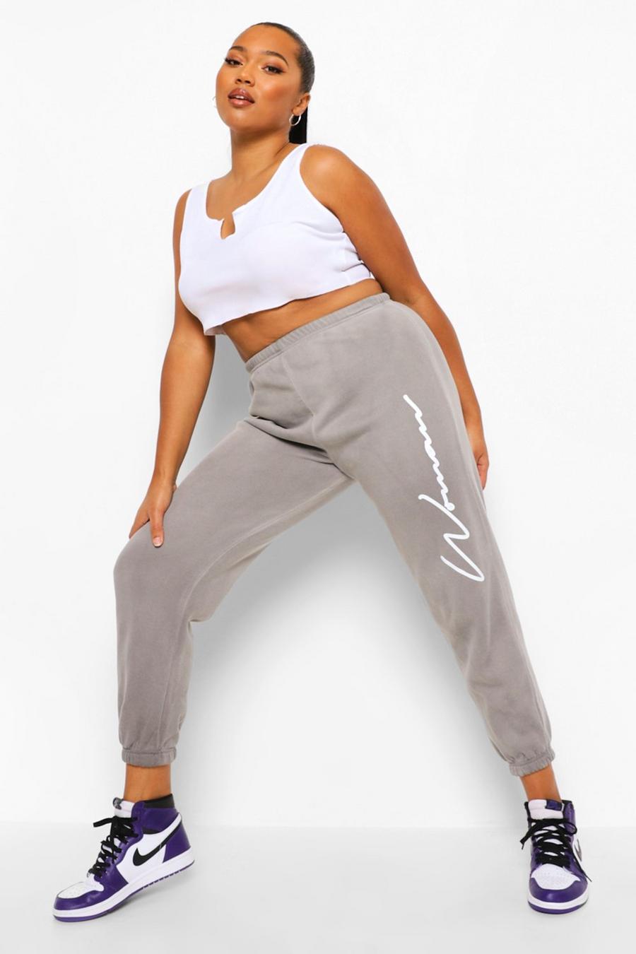 Black Plus - Woman Joggers med stentvättad effekt image number 1