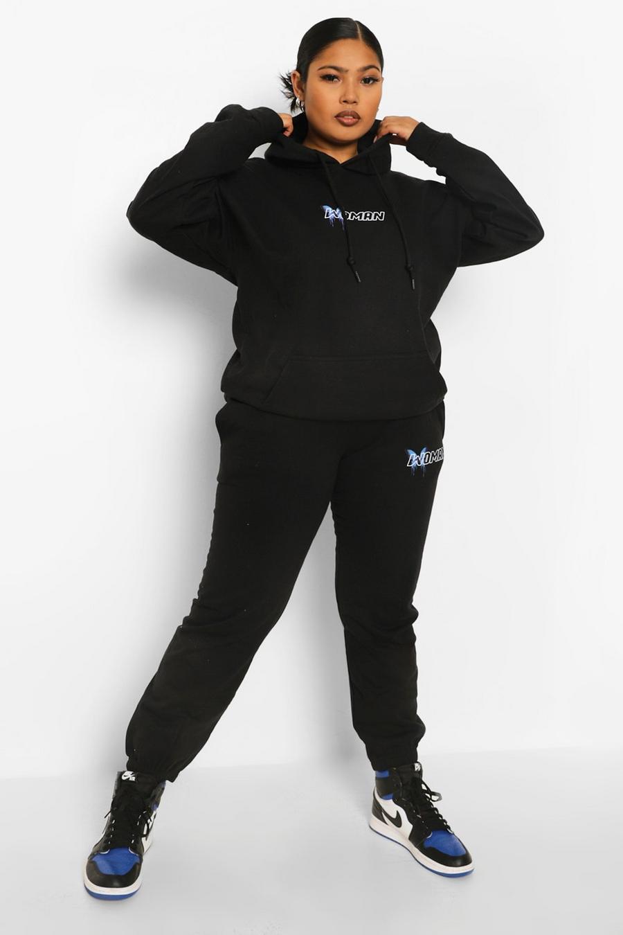 Black Plus Woman Butterfly Tracksuit image number 1