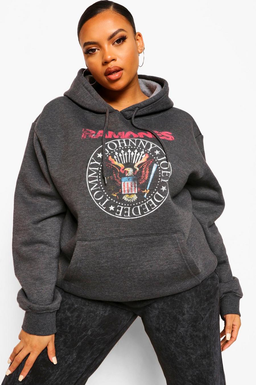 Charcoal Plus Ramone License Oversized Hoodie image number 1