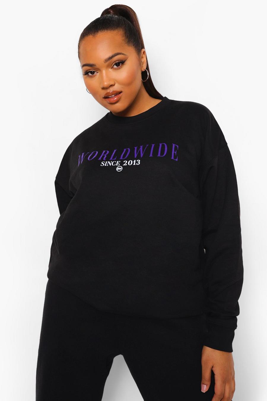 Black Plus Worldwide Oversized Sweatshirt image number 1