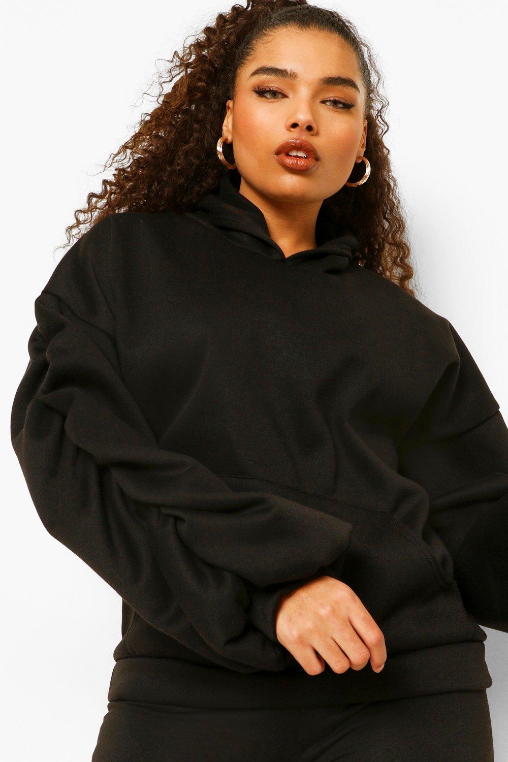 Oversized ruched sleeve online hoodie