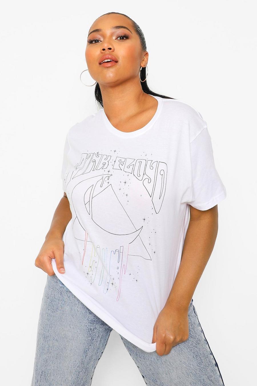 Plus Übergroßes T-Shirt mit verlaufendem „Pink Floyd Moon“-Print image number 1