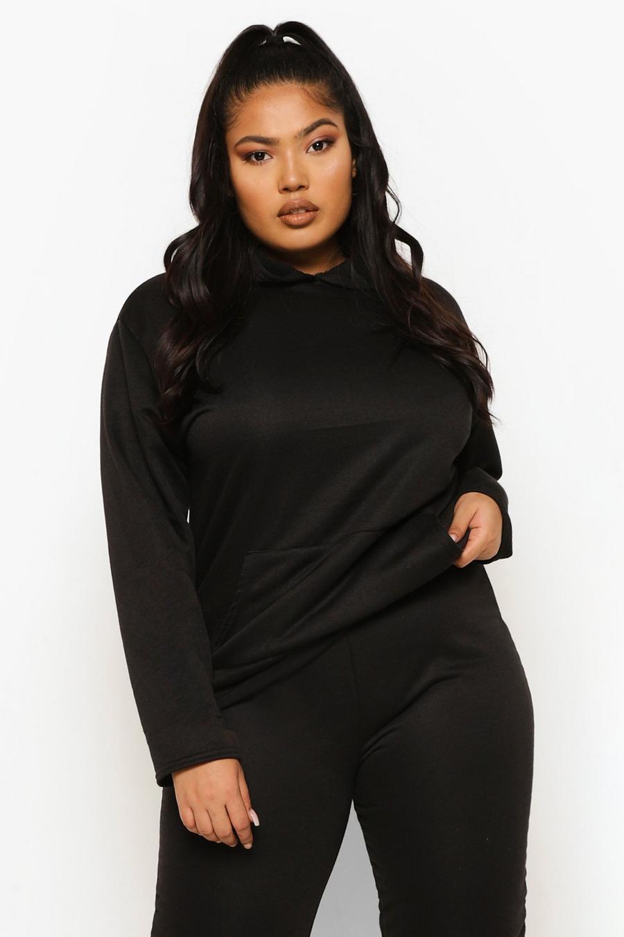 Black Plus Hoody And Jogger Set image number 1