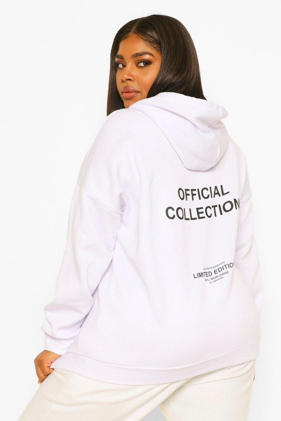 White Plus - "Official" Oversize hoodie med tryck image number 1