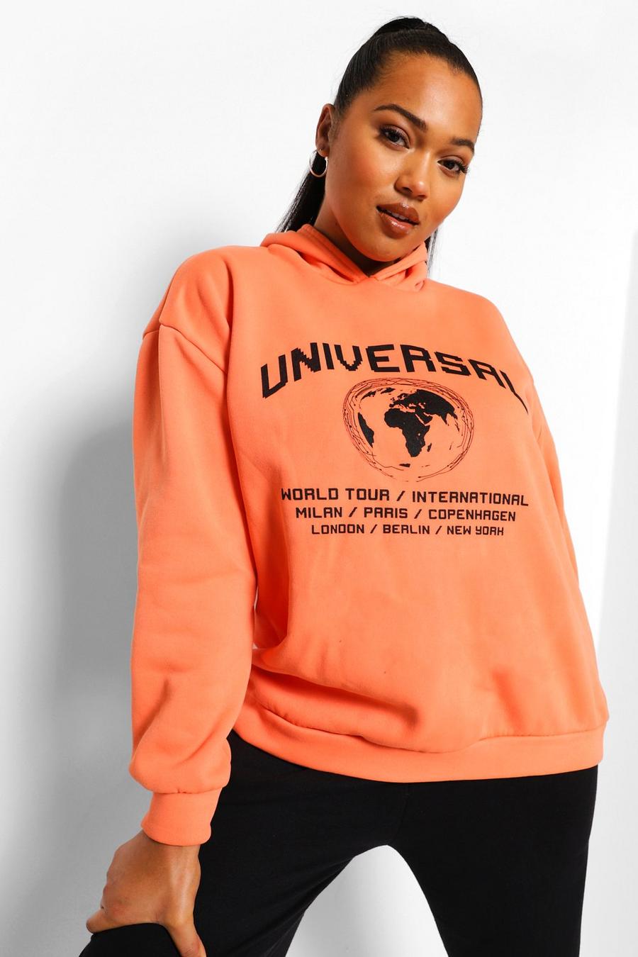 Plus - "Universal" Hoodie med slogan image number 1