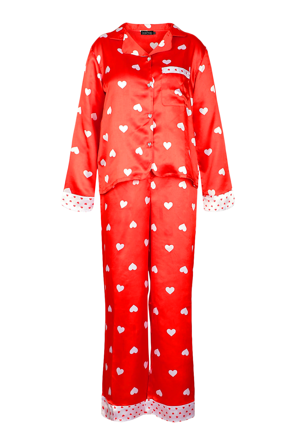 Plus Heart Satin Pajamas