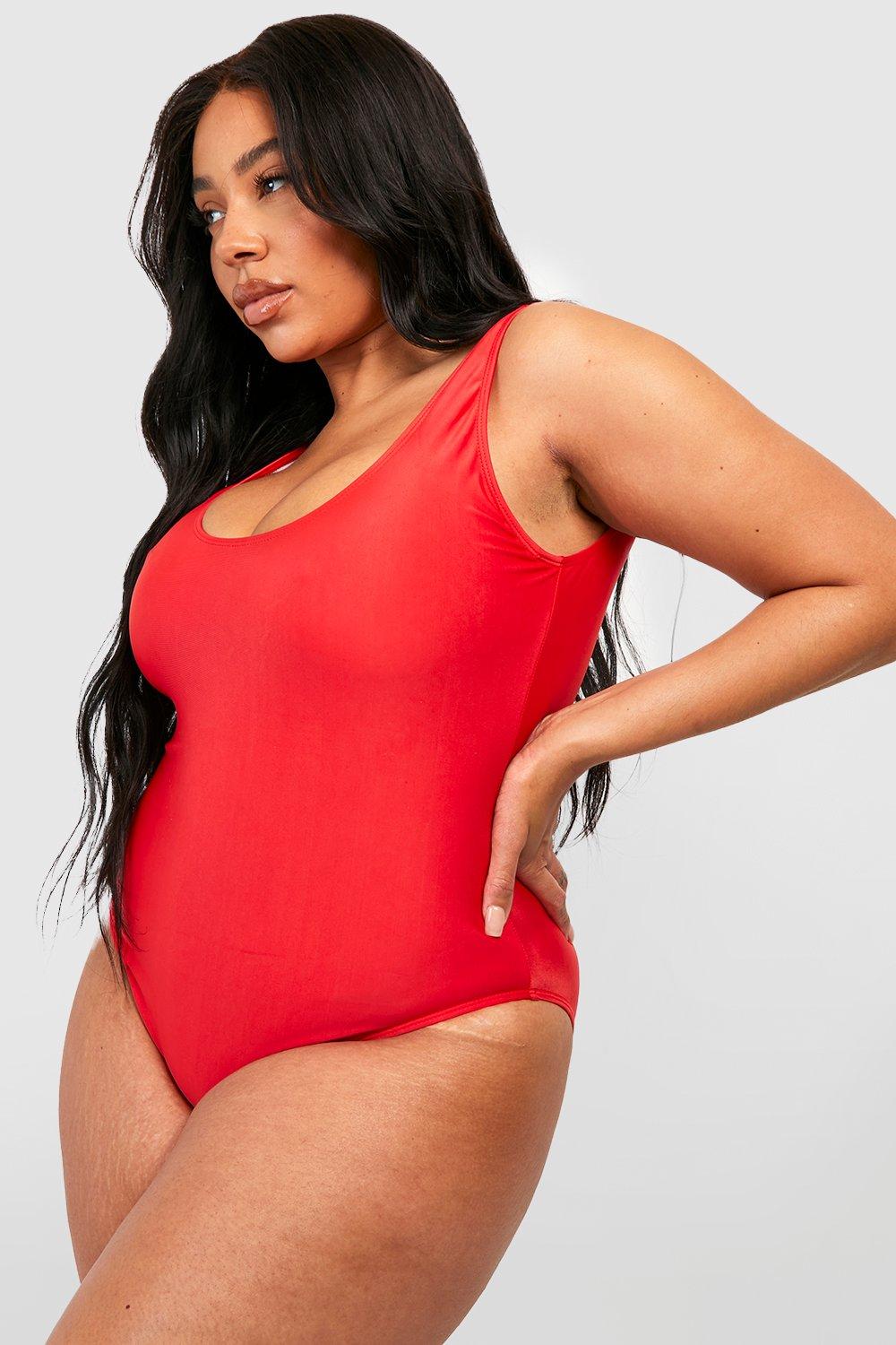 Grande taille Maillot de bain basique d collet rond boohoo