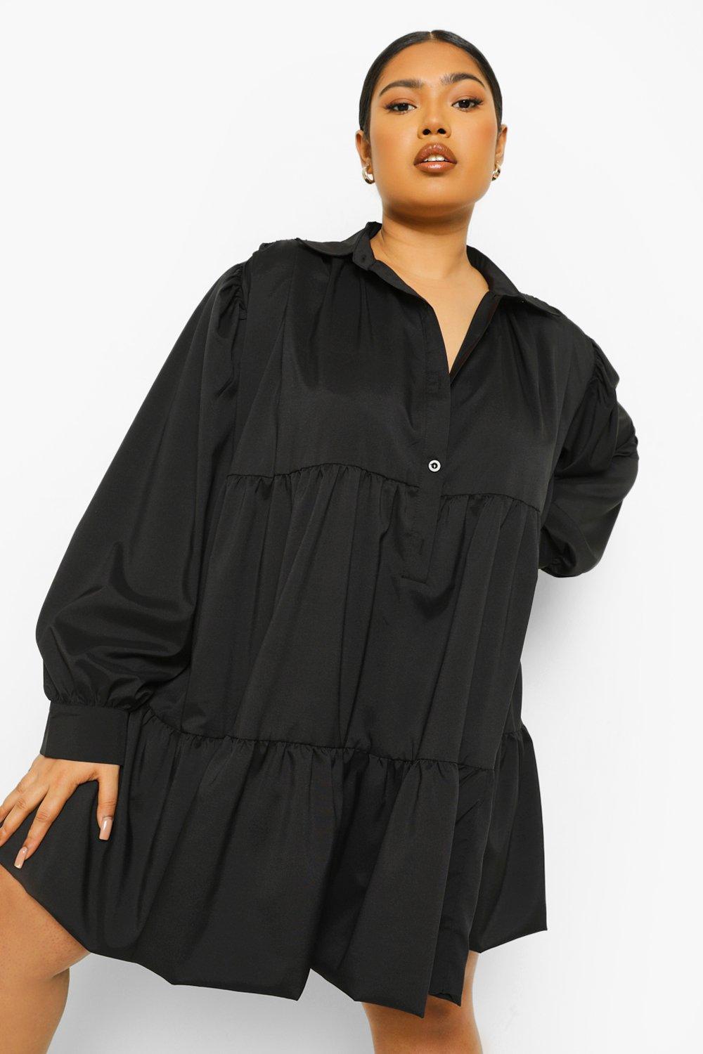 Grande taille Robe chemise oversize volants