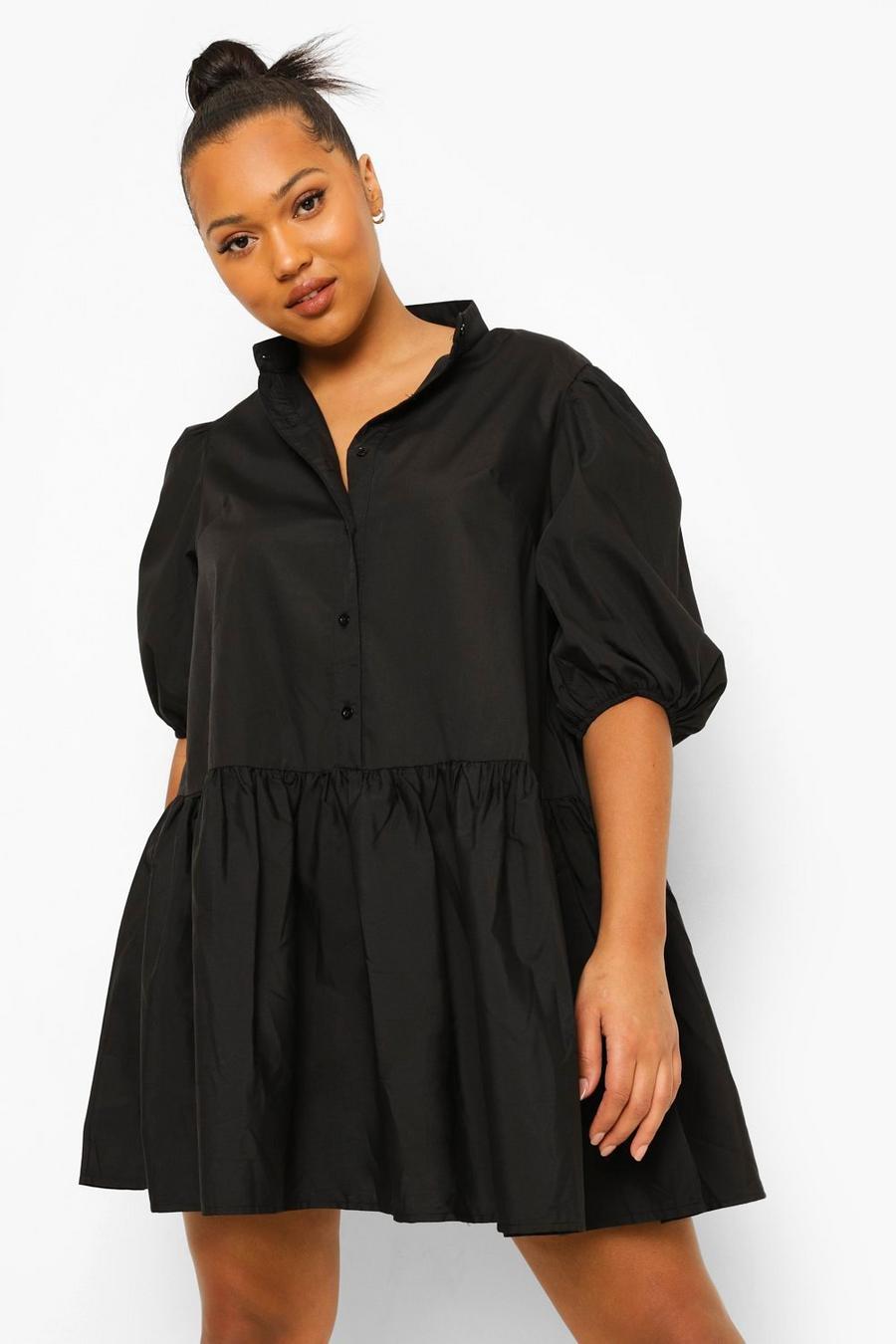 Black Plus - Skjortklänning med volanger image number 1