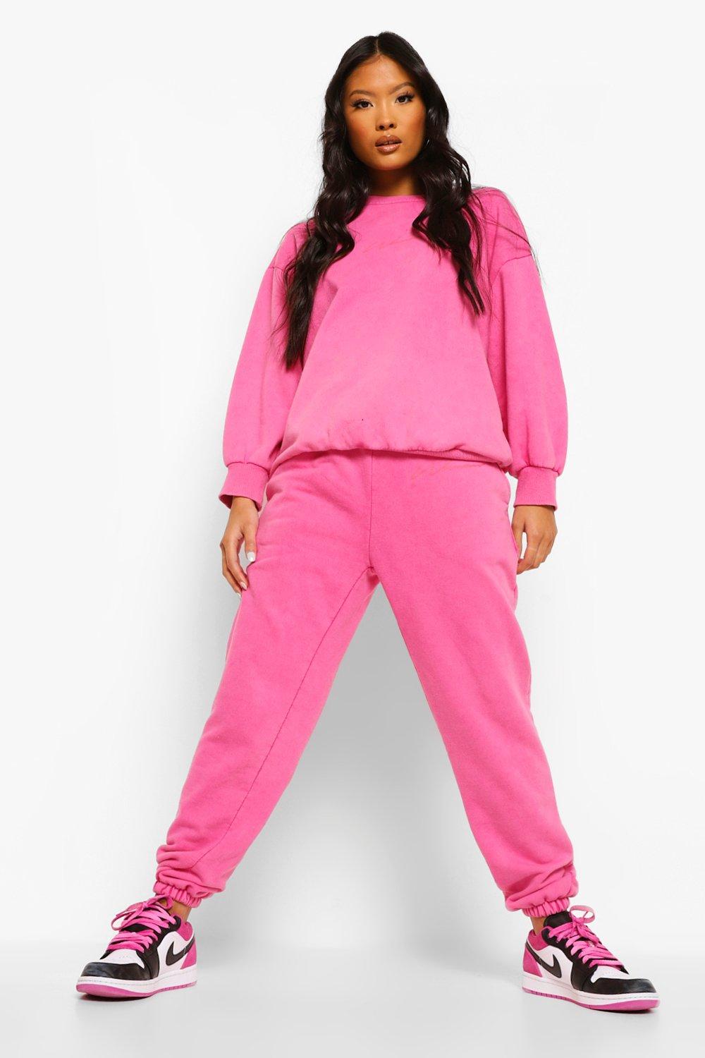 bright pink joggers