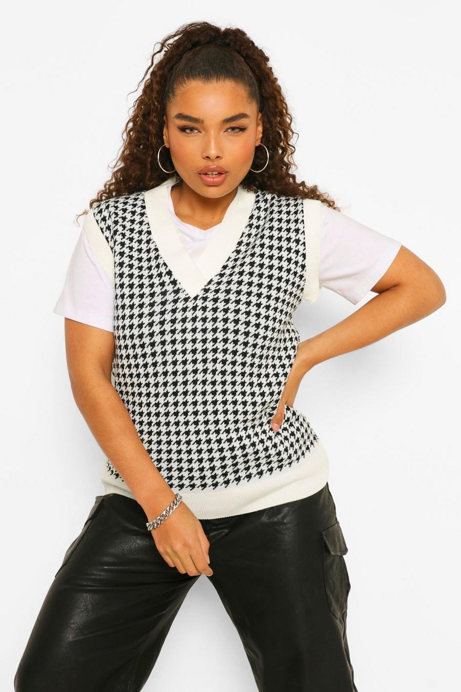 Black Plus Houndstooth Check Tank image number 1