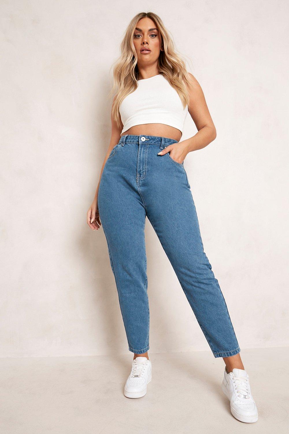 Plus High Rise Mom Jeans |