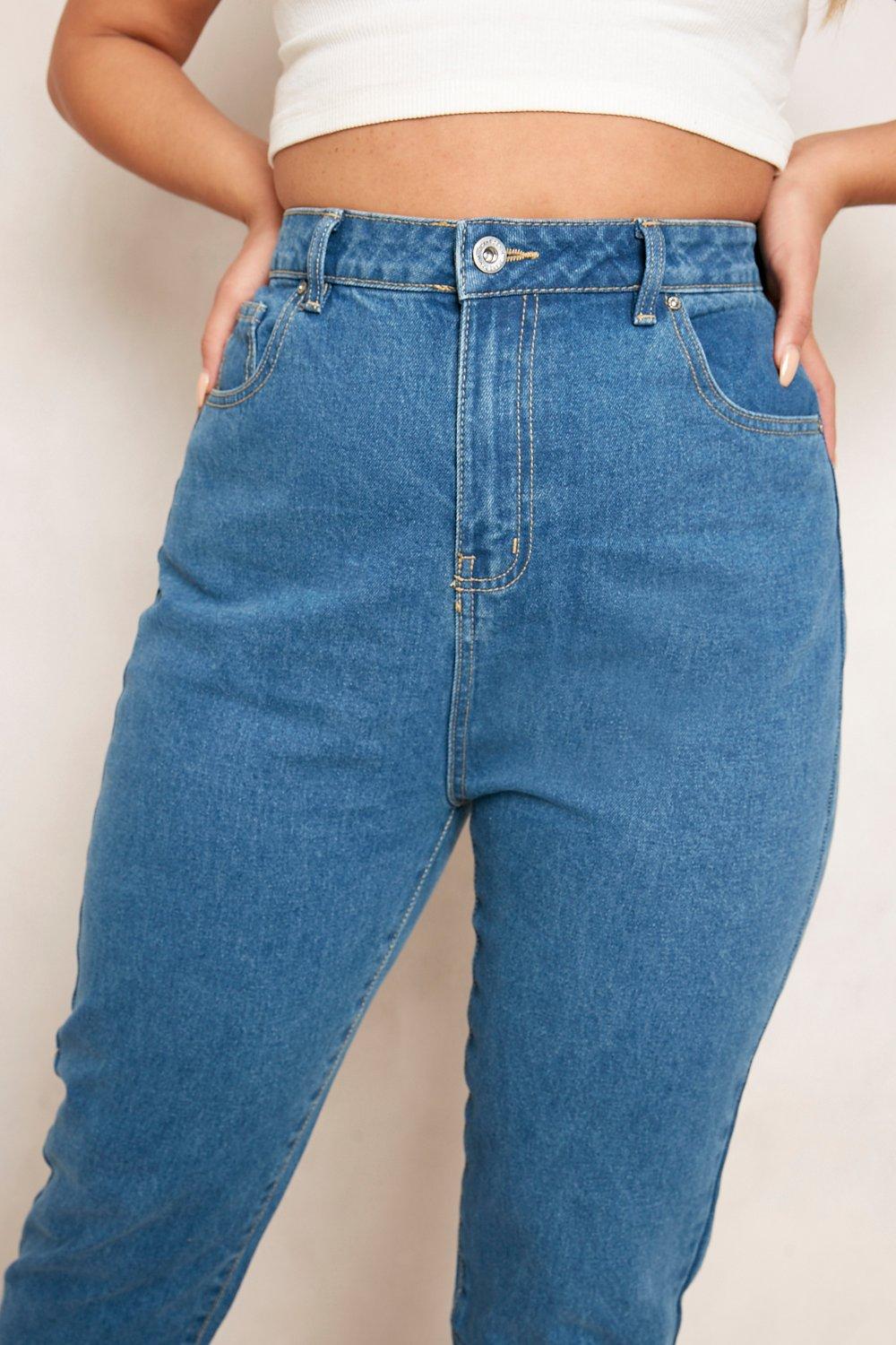 Women's Plus High Waisted Mom Jeans