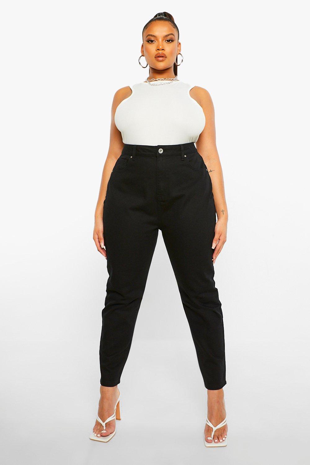 Plus Size High Waisted Denim Mom Jeans