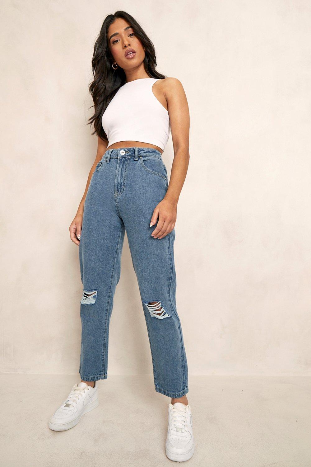Tapered-Leg Super High-Rise Jean, The Mom Jeans - Petite