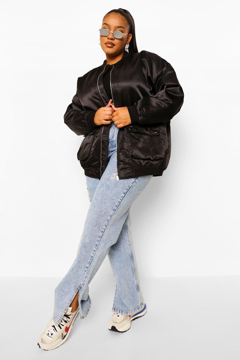 Grande taille Bomber long satine