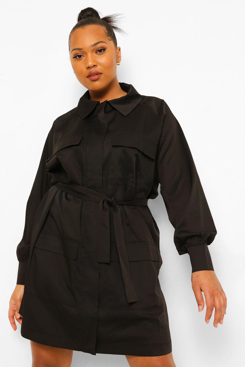 Plus size utility shirt sales dress