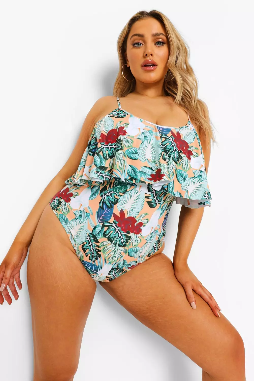 Plus size tropical store swimwear