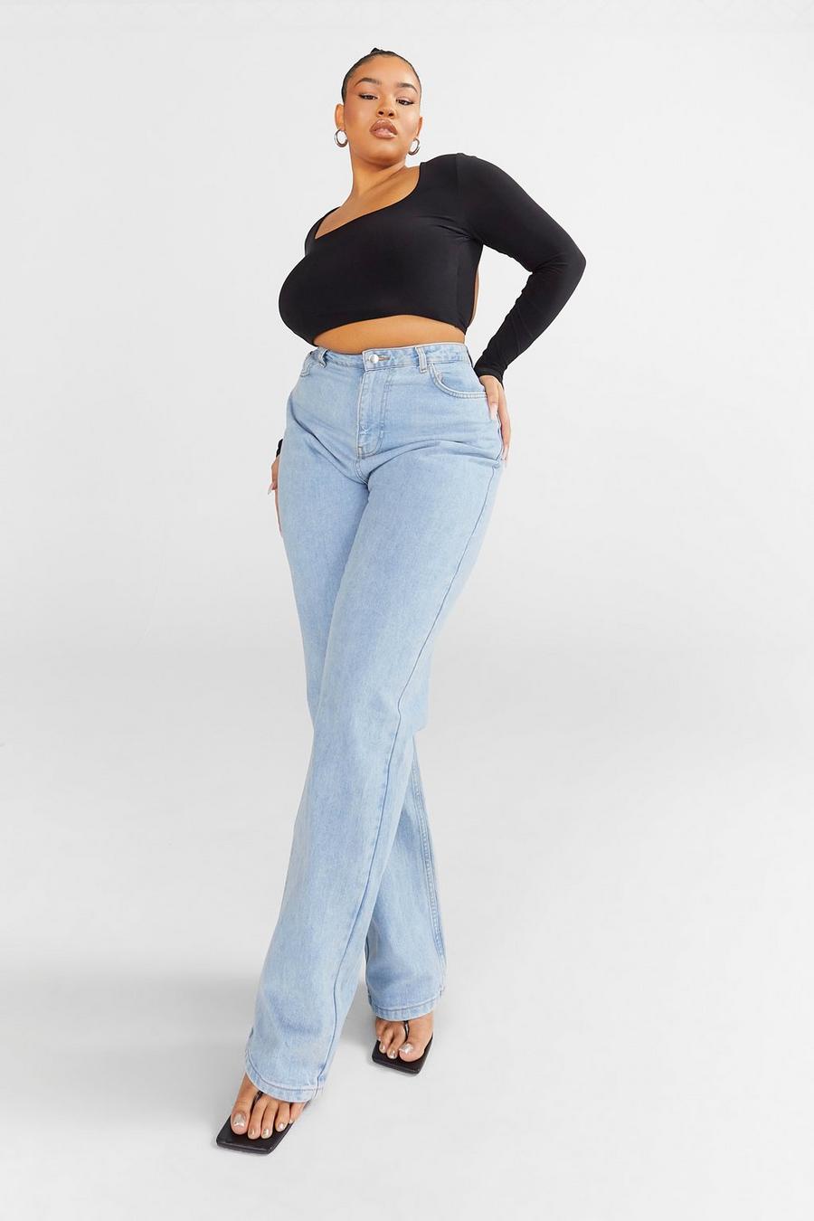 מולבן ג'ינס בגזרה ישרה למידות גדולות image number 1