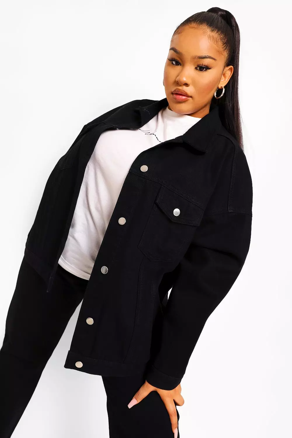 Boohoo plus size outlet denim jacket