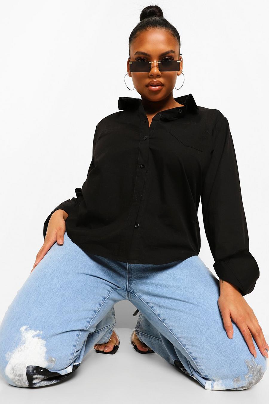 Black Plus Simple Pocket Front Shirt image number 1