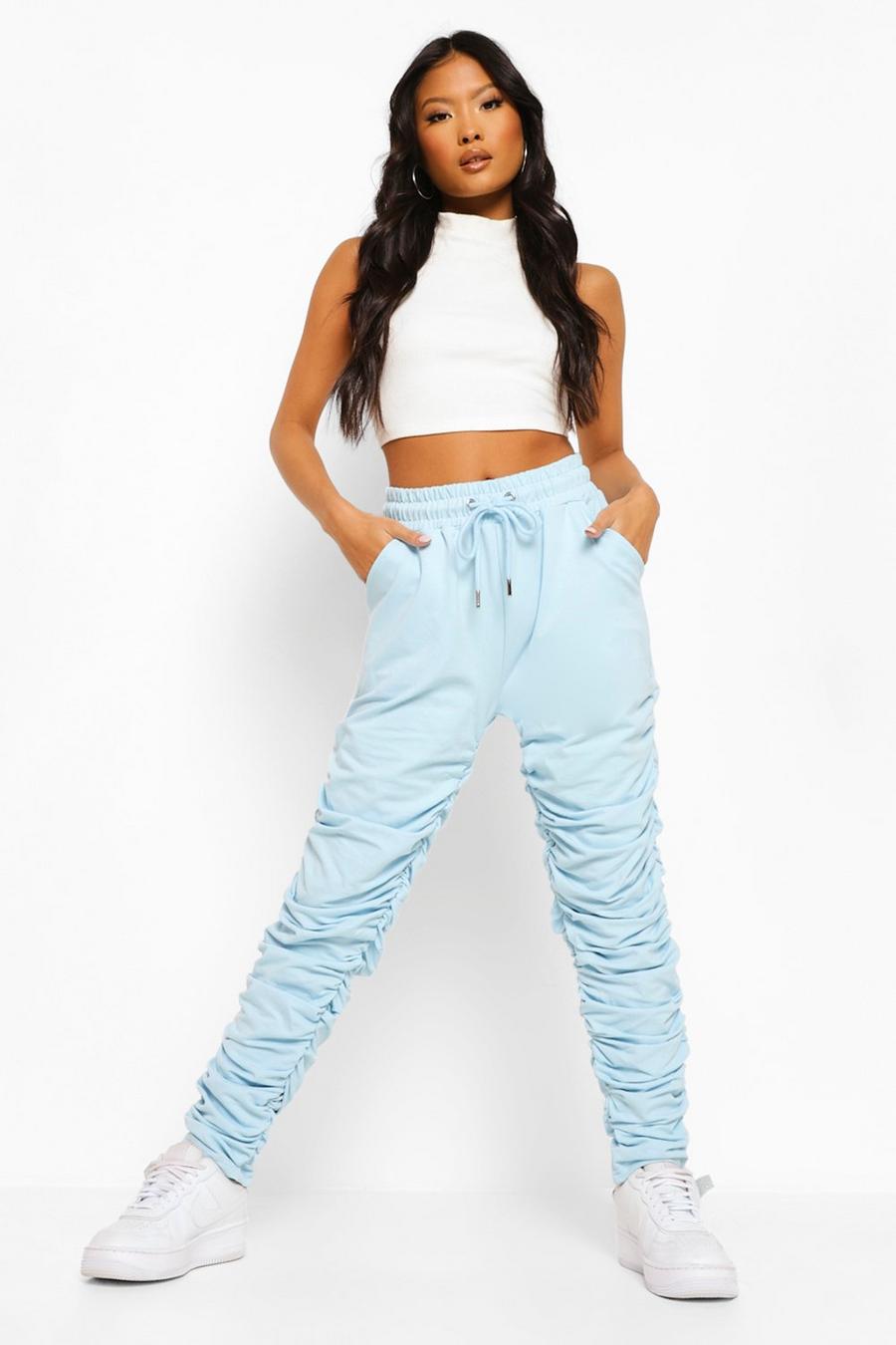 Light blue Petite Ruched Joggers image number 1