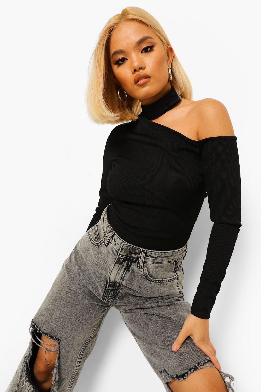 boohoo one shoulder top