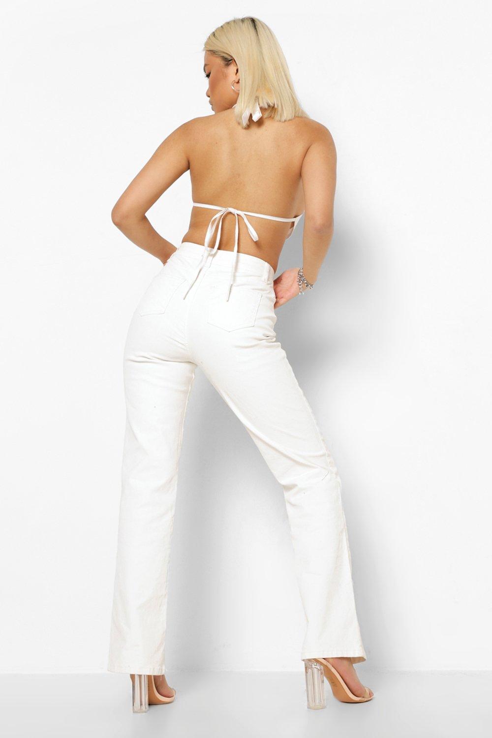 Petite Coated High Waist Flared Jeans