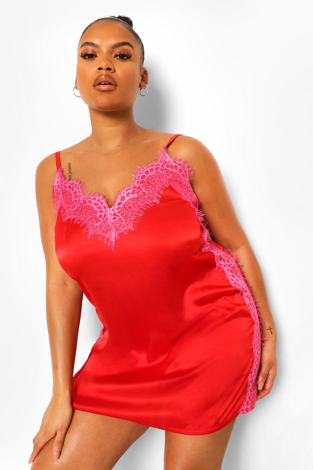 Plus size 2024 lace chemise