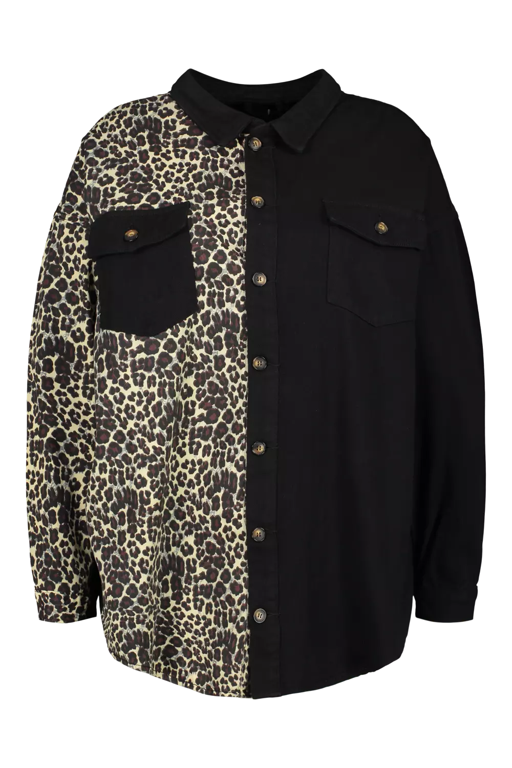 Leopard store denim shirt