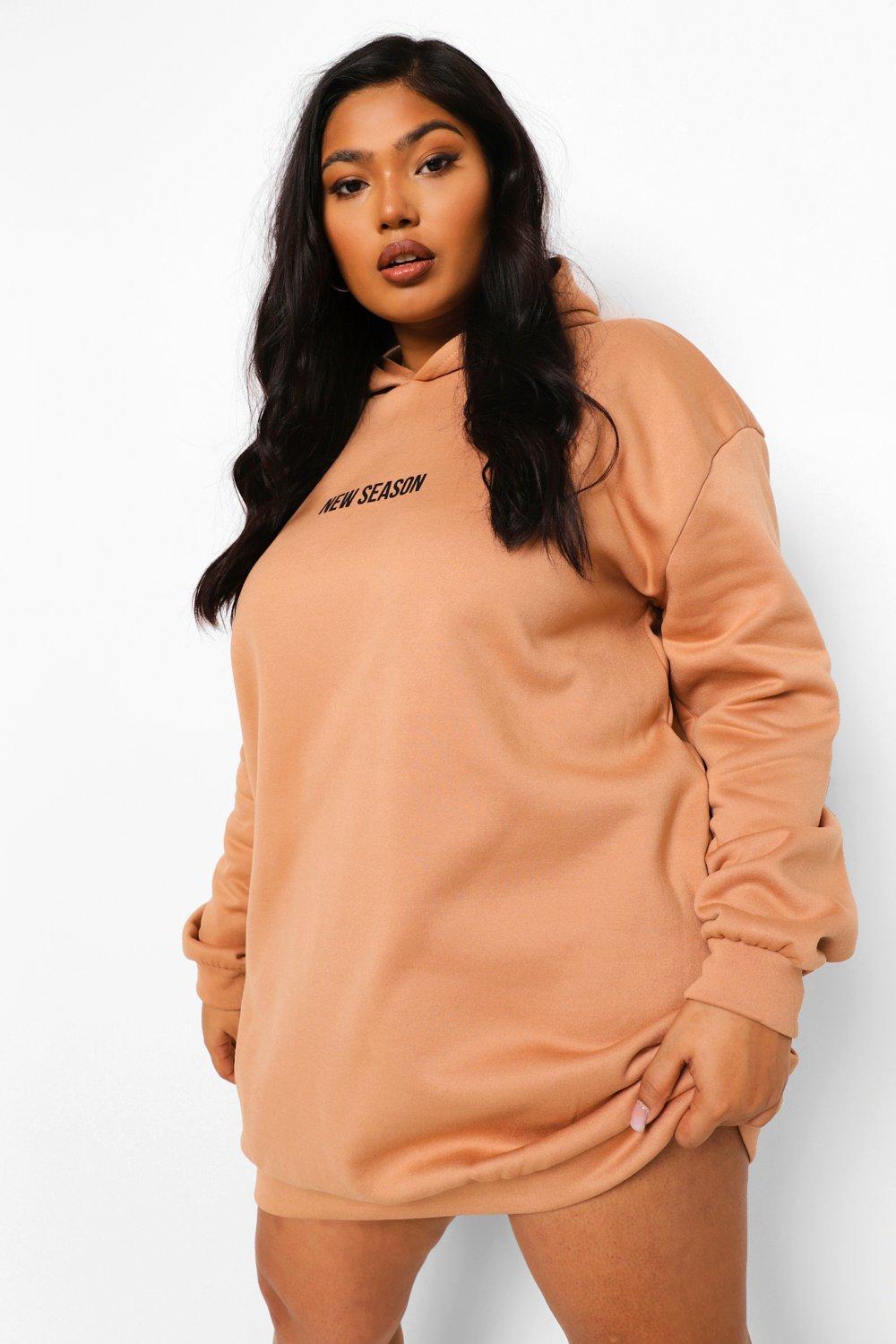 Plus New Season Hooded Sweat Dress | boohoo